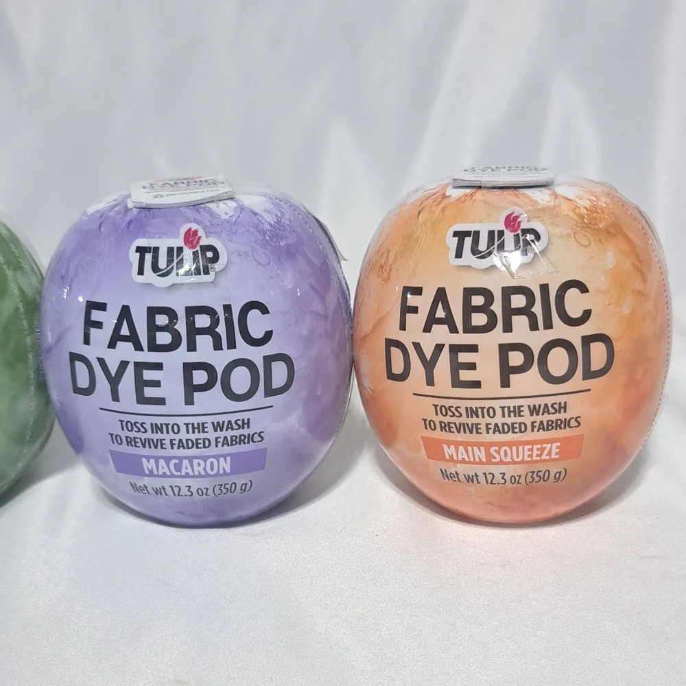 NEW Tulip Fabric Dye Pods Lot Of‎ 4 Gray Green Purple Orange Washing Machine Use